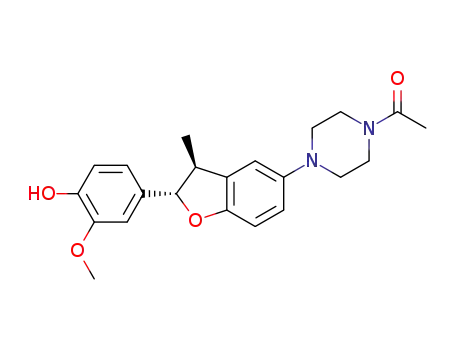 1-(4-(2-(4-hydroxy-3-methoxyphenyl)-3-methyl-2,3-dihydrobenzofuran-5-yl)piperazin-1-yl)ethan-1-one