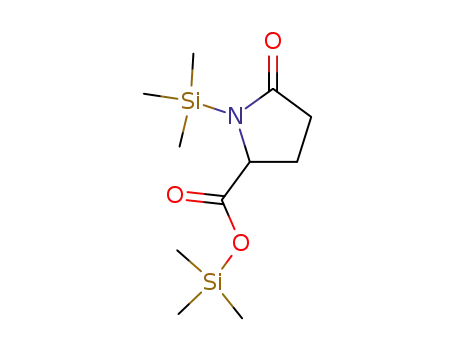 Molecular Structure of 30274-77-2 ((2S)-1-(Trimethylsilyl)-5-oxopyrrolidine-2-carboxylic acid trimethylsilyl ester)
