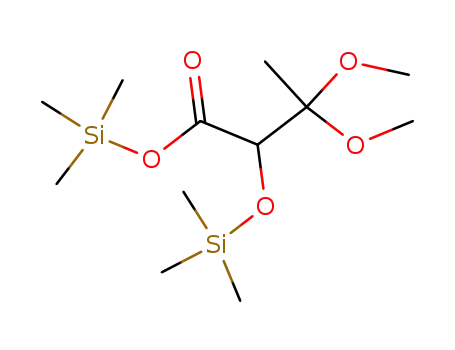 Molecular Structure of 108009-58-1 (Butanoic acid, 3,3-dimethoxy-2-[(trimethylsilyl)oxy]-, trimethylsilyl ester)