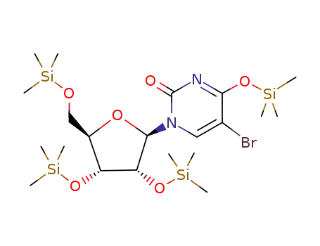 1-((2R,3R,4R,5R)-3,4-Bis-trimethylsilanyloxy-5-trimethylsilanyloxymethyl-tetrahydro-furan-2-yl)-5-bromo-4-trimethylsilanyloxy-1H-pyrimidin-2-one