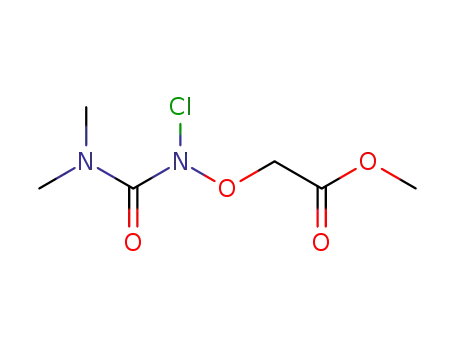 Molecular Structure of 105157-41-3 (Acetic acid, [[chloro[(dimethylamino)carbonyl]amino]oxy]-, methyl ester)