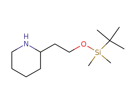 Molecular Structure of 153108-62-4 (Piperidine, 2-[2-[[(1,1-dimethylethyl)dimethylsilyl]oxy]ethyl]-)
