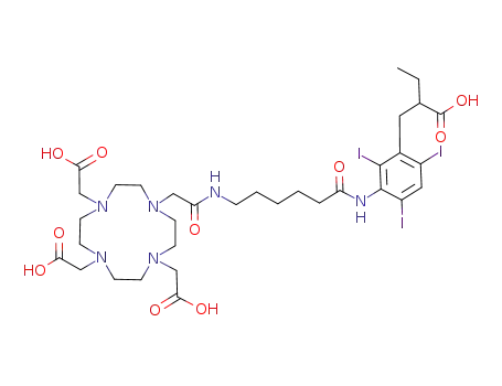 10-<2-<<6-<<3-(2-carboxybutyl)-2,4,6-triiodophenyl>amino>-6-oxohexyl>amino>-2-oxoethyl>-1,4,7,10-tetraazacyclododecane-1,4,7-triacetic acid