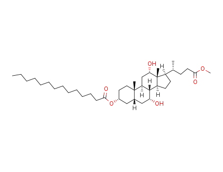 Tetradecanoic acid (3R,5R,7R,8R,9S,10S,12S,13R,14S,17R)-7,12-dihydroxy-17-((R)-3-methoxycarbonyl-1-methyl-propyl)-10,13-dimethyl-hexadecahydro-cyclopenta[a]phenanthren-3-yl ester