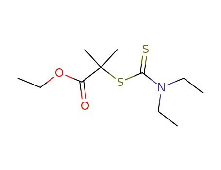 Molecular Structure of 120924-70-1 (Propanoic acid, 2-[[(diethylamino)thioxomethyl]thio]-2-methyl-, ethyl
ester)