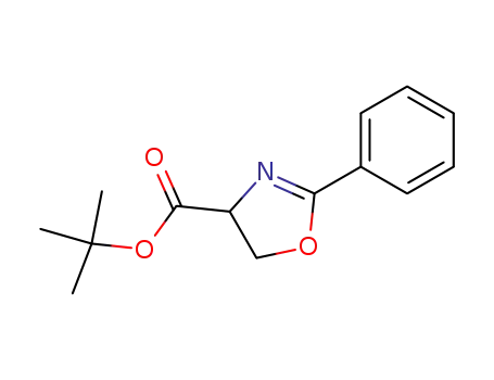 Molecular Structure of 709656-07-5 (4-Oxazolecarboxylic acid, 4,5-dihydro-2-phenyl-, 1,1-dimethylethyl ester)
