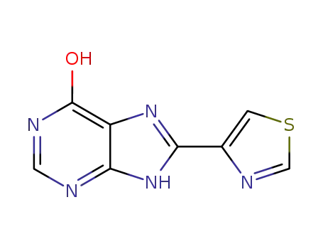 Molecular Structure of 65911-13-9 (6H-Purin-6-one, 1,7-dihydro-8-(4-thiazolyl)-)