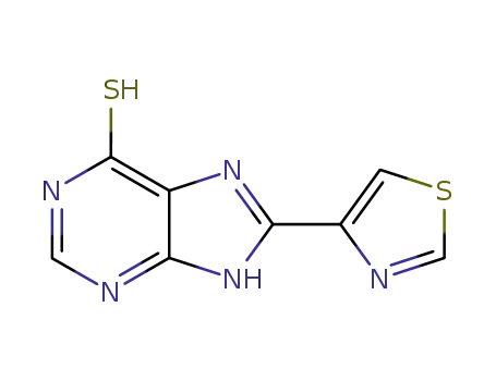 Molecular Structure of 65911-27-5 (6H-Purine-6-thione, 1,7-dihydro-8-(4-thiazolyl)-)
