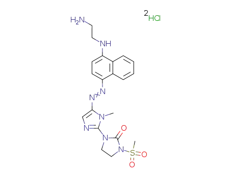 5'-[4-(2-amino-ethylamino)-naphthalen-1-ylazo]-3-methanesulfonyl-1'-methyl-4,5-dihydro-3H,1'H-[1,2']biimidazolyl-2-one; compound with GENERIC INORGANIC NEUTRAL COMPONENT