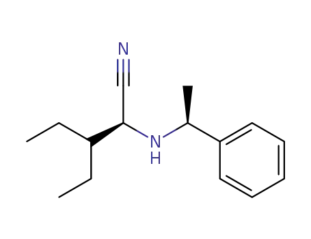 (2S)-3-ethyl-2-{[(1S)-1-phenylethyl]amino}pentanenitrile