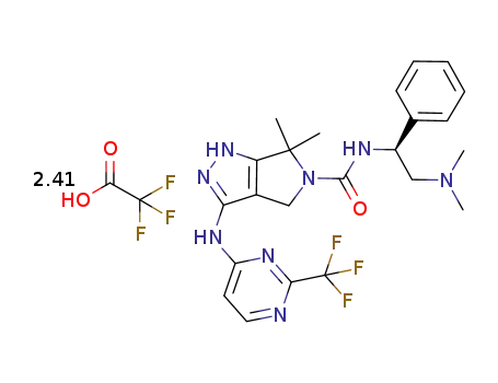 N-[(1S)-2-(dimethylamino)-1-phenylethyl]-6,6-dimethyl-3-{[2-(trifluoromethyl)pyrimidin-4-yl]amino}-4,6-dihydropyrrolo[3,4-c]pyrazole-5(1H)-carboxamide trifluoroacetate