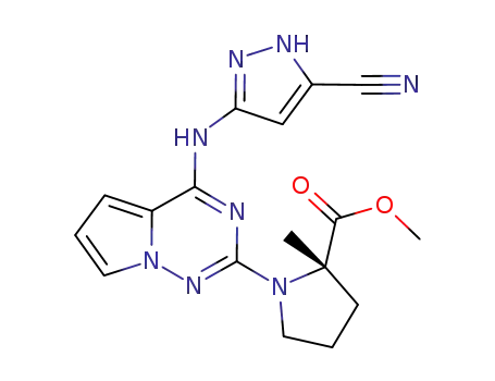 (S)-methyl 1-(4-(5-cyano-1H-pyrazol-3-ylamino)pyrrolo[1,2-f][1,2,4]triazin-2-yl)-2-methylpyrrolidine-2-carboxylate