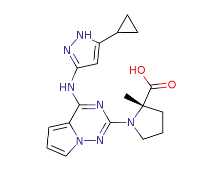 (S)-1-(4-((5-cyclopropyl-1H-pyrazol-3-yl)amino)pyrrolo[2,1-f][1,2,4]triazin-2-yl)-2-methylpyrrolidine-2-carboxylic acid