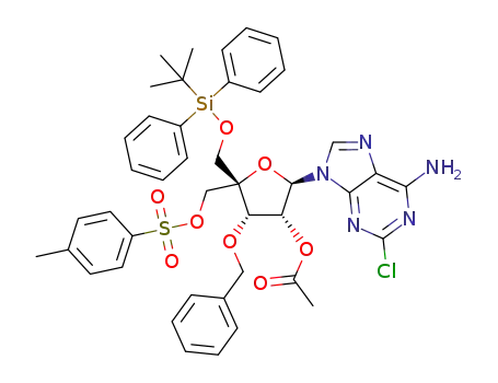 (2R,3R,4S,5S)-2-(6-amino-2-chloro-9H-purin-9-yl)-4-(benzyloxy)-5-((tert-butyldiphenylsilyloxy)methyl)-5-(tosyloxymethyl)tetrahydrofuran-3-yl acetate