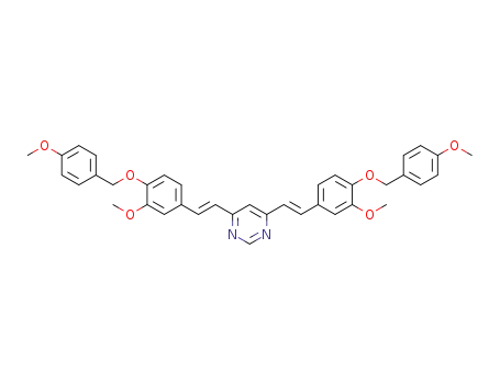 (E,E)-4,6-bis[3'-methoxy-4'-(4''-methoxybenzyloxy)styryl]pyrimidine