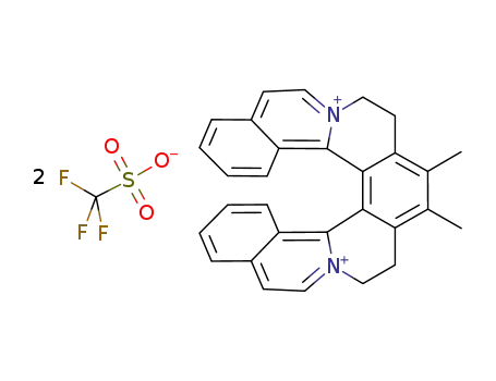 10,11-dimethyl-8,9,12,13-tetrahydrodiisoquinolino[1,2-a:2′,1′-k][2,9]phenanthroline-7,14-diium trifluoromethanesulfonate