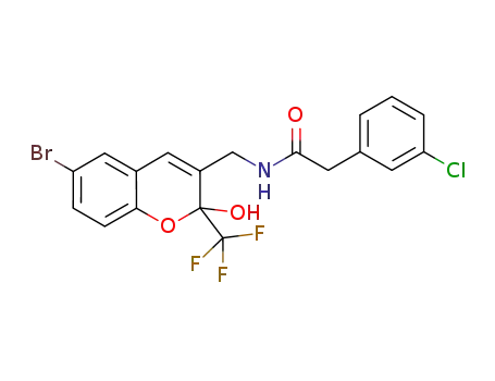 N-((6-bromo-2-hydroxy-2-(trifluoromethyl)-2H-chromen-3-yl)methyl)-2-(3-chlorophenyl)acetamide