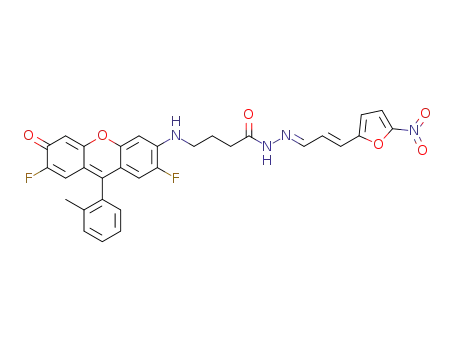 4-((2,7-difluoro-3-oxo-9-(o-tolyl)-3H-xanthen-6-yl)amino)-N'-((1E,2E)-3-(5-nitrofuran-2-yl)allylidene)butanehydrazide