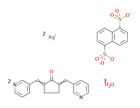 {[Ag2(2,5-bispyridine-3-ylmethylenecyclopentanone)2(naphthalene disulfonate)]*3H2O}n