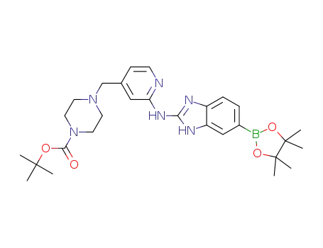 tert-butyl 4-[(2-{[6-(4,4,5,5-tetramethyl-1,3,2-dioxaborolan-2-yl)-1H-benzimidazol-2-yl]amino}pyridin-4-yl)methyl]piperazine-1-carboxylate