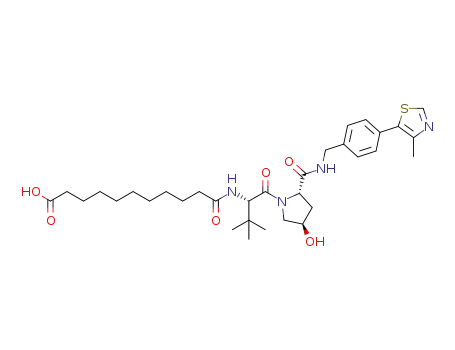 10-[[(2S)-1-[(2S,4R)-4-hydroxy-2-([[4-(4-methyl-1,3-thiazol-5-yl)phenyl]methyl]carbamoyl)pyrrolidin-1-yl]-3,3-dimethyl-1-oxobutan-2-yl]carbamoyl]decanoic acid
