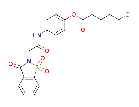 (4-(2-(1,1-dioxido-3-oxobenzo[d]isothiazol-2(3H)-yl)acetamido)phenyl)-5-chloropentanoate
