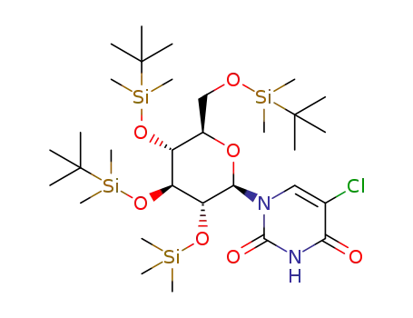 1-[3′,4′,6′-tri-O-(tert-butyldimethylsilyl)-2-O-trimethylsilyl-β-D-glucopyranosyl]-5-chloro-2,4(1H,3H)-pyrimidinedione