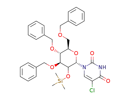 1-[3′,4′,6′-tri-O-(benzyl)-2-O-trimethylsilyl-glucopyranosyl]-5-chloro-2,4(1H,3H)-pyrimidinedione