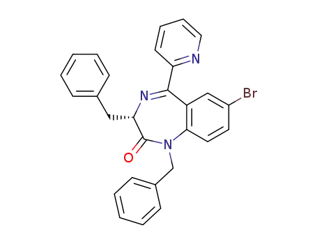 1-benzyl-7-bromo-1,3-dihydro-3(S)-benzyl-5-(pyrid-2'-yl)-2H-1,4-benzodiazepin-2-one
