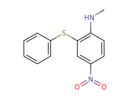 Molecular Structure of 110228-60-9 (Benzenamine, N-methyl-4-nitro-2-(phenylthio)-)