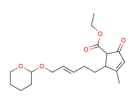 Ethyl 4-Methyl-2-oxo-5-<(E)-5-(2-tetrahydropyranyloxy)-3-pentenyl>-3-cyclopentene-1-carboxylate
