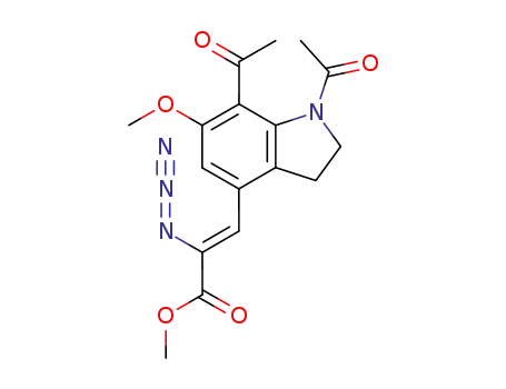 (Z)-2-Azido-3-(1,7-diacetyl-6-methoxy-2,3-dihydro-1H-indol-4-yl)-acrylic acid methyl ester