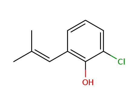 Molecular Structure of 53889-58-0 (Phenol, 2-chloro-6-(2-methyl-1-propenyl)-)