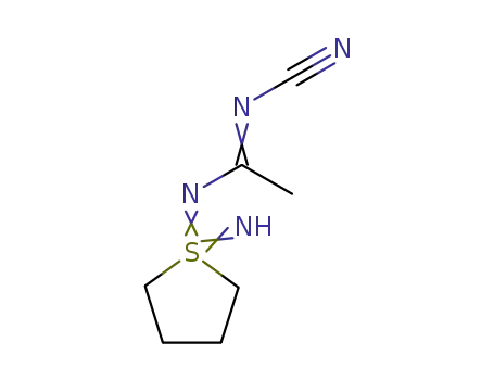 Molecular Structure of 111268-15-6 (Thiophene,
1-[[1-(cyanoimino)ethyl]imino]-1,1,1,1,2,3,4,5-octahydro-1-imino-)