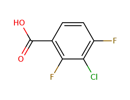 Molecular Structure of 154257-75-7 (3-Chloro-2,4-difluorobenzoic acid)