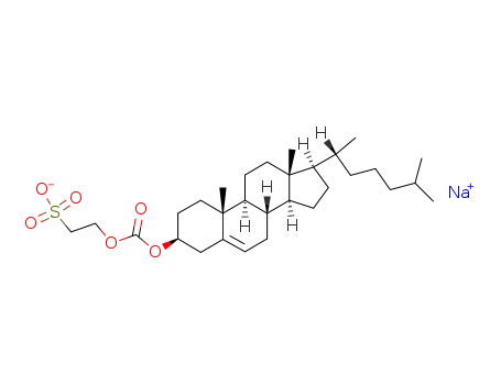Sodium; 2-[(3S,8S,9S,10R,13R,14S,17R)-17-((R)-1,5-dimethyl-hexyl)-10,13-dimethyl-2,3,4,7,8,9,10,11,12,13,14,15,16,17-tetradecahydro-1H-cyclopenta[a]phenanthren-3-yloxycarbonyloxy]-ethanesulfonate