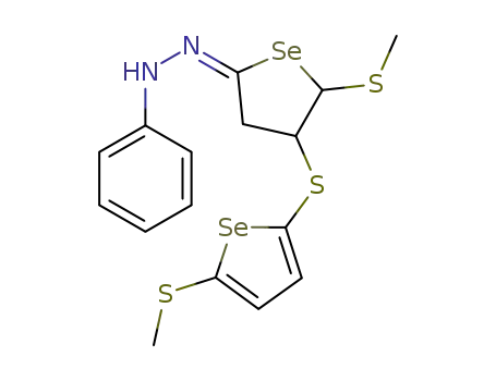 N-[5-Methylsulfanyl-4-(5-methylsulfanyl-selenophen-2-ylsulfanyl)-dihydro-selenophen-(2E)-ylidene]-N'-phenyl-hydrazine