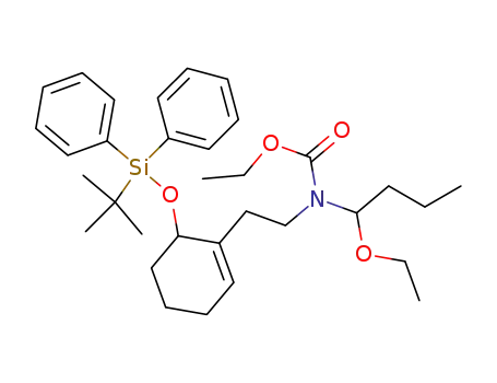 {2-[6-(tert-butyl-diphenyl-silanyloxy)-cyclohex-1-enyl]-ethyl}-(1-ethoxy-butyl)-carbamic acid ethyl ester