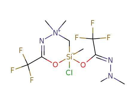 ((N-dimethylamino)trifluoroacetimidato-N,O)(1-((1,1-dimethyl-2-trifluoroacetyl)hydrazonium)methyl-C,O)-methylchlorosilicon(IV)