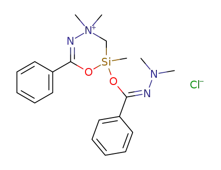 ((N-dimethylamino)benzimidato-N,O)(1-(1,1-dimethyl-2-benzoylhydrazonium)methyl-C,O)-methylsilicon(IV) chloride