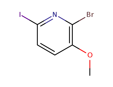 Molecular Structure of 321535-37-9 (2-Bromo-6-iodo-3-methoxypyridine)