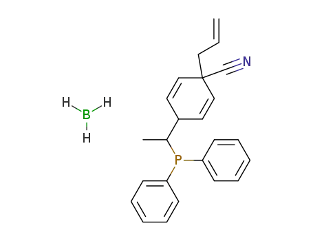 1-allyl-4-(1-diphenylphosphanyl-ethyl)-cyclohexa-2,5-dienecarbonitrile; compound with borane