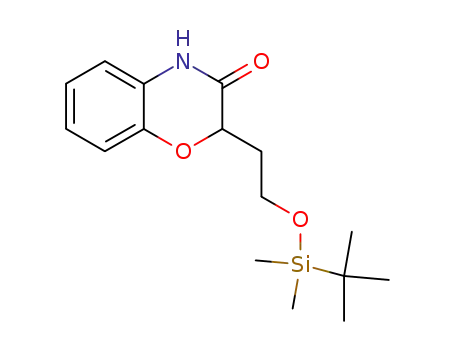 Molecular Structure of 191097-22-0 (2H-1,4-Benzoxazin-3(4H)-one,
2-[2-[[(1,1-dimethylethyl)dimethylsilyl]oxy]ethyl]-)