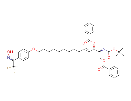 (2S,3R)-1,3-di-O-benzoyl-2-(tert-butoxycarbonylamino)-14-O-(4'-(trifluoroacetyl)phenyl)-(4E)-tetradecene-1,3,14-triol oxime