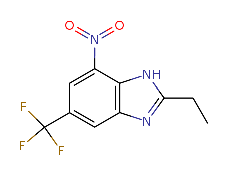 51026-15-4,1H-Benzimidazole, 2-ethyl-4-nitro-6-(trifluoromethyl)-,1H-Benzimidazole,2-ethyl-4-nitro-6-(trifluoromethyl)- (9CI);2-Ethyl-5-nitro-7-trifluoromethylbenzimidazole;2-Ethyl-7-nitro-5-trifluoromethylbenzimidazole