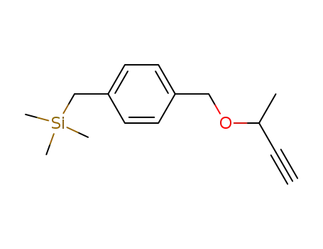 Molecular Structure of 846539-19-3 (Silane, trimethyl[[4-[[(1-methyl-2-propynyl)oxy]methyl]phenyl]methyl]-)