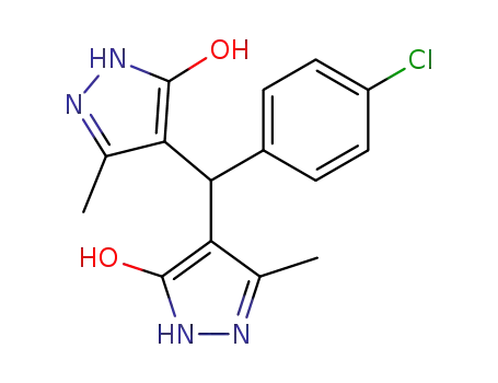 4-((5-hydroxy-3-methyl-1H-pyrazol-4-yl)(4-chlorophenyl)-methyl)-3-methyl-1H-pyrazol–5–ol