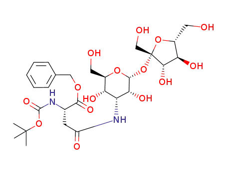 3-(N-tert-butoxycarbonyl-L-aspartic acid-4-amido-1-benzyl ester)-3-deoxy-α-D-allopyranosyl β-D-fructofuranoside