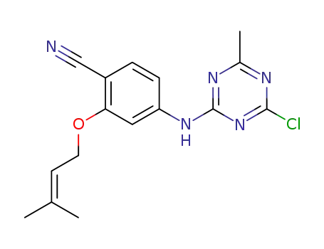 4-(4-chloro-6-methyl-[1,3,5]triazin-2-ylamino)-2-(3-methyl-but-2-enyloxy)-benzonitrile
