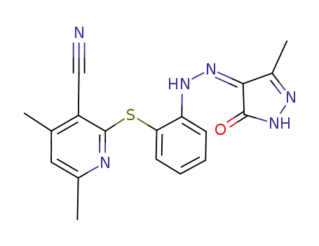 4-[(4',6'-dimethyl-3'-cyano-2'-pyridinylthio)-2-phenylhydrazono]-5-methyl-2,4-dihydropyrazole-3-one